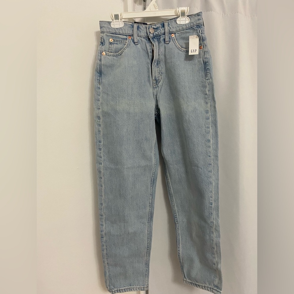 GAP High-Rise Light Wash Mom Jeans